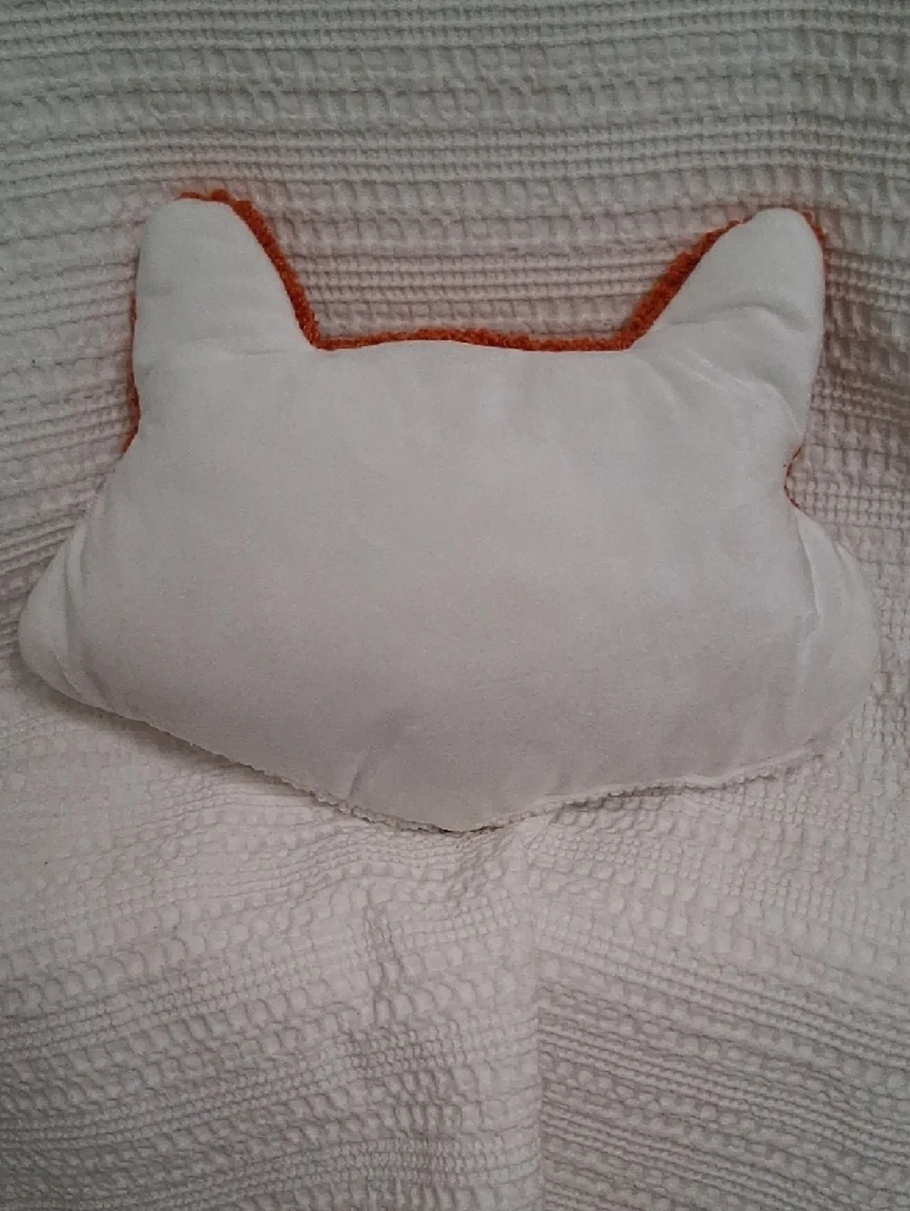 Fox Face Tufted Pillow - Orange and White